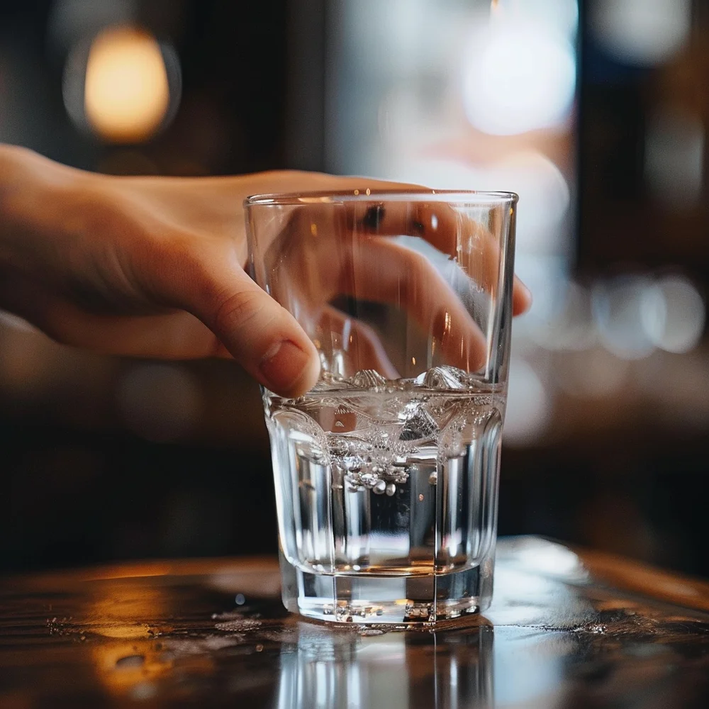Person holding a glass of water to illustrate persistent thirst as one of the symptoms of diabetes.